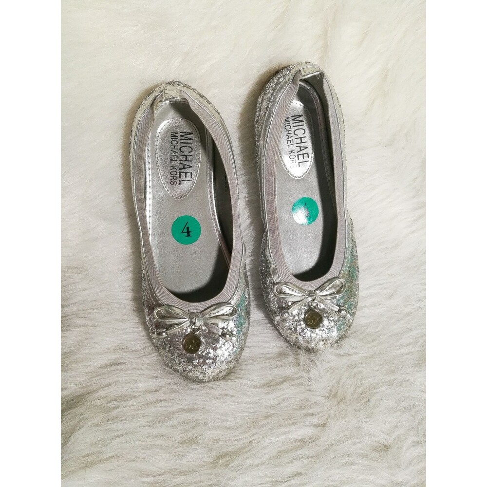 MK glittery silver flats shoe girl 4